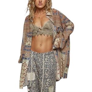 NEW POL Multicolor Patchwork Top